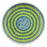 Polish Pottery Plate 6&quot; Green Leaves