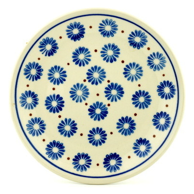 Polish Pottery Plate 7&quot; Aster Blues