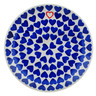 Polish Pottery Plate 7&quot; Blue Heart Love