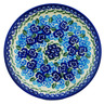 Polish Pottery Plate 7&quot; Blue Kiss Blooms