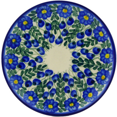 Polish Pottery Plate 7&quot; Blue Velvet Gardens