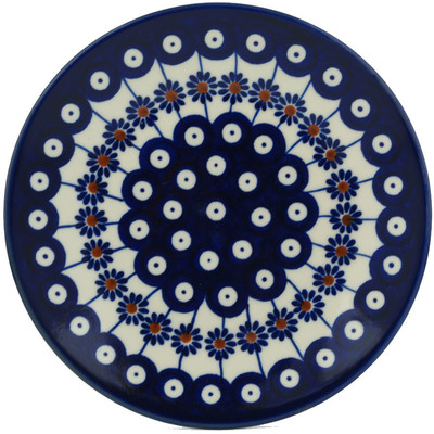 Polish Pottery Plate 7&quot; Flowering Peacock UNIKAT