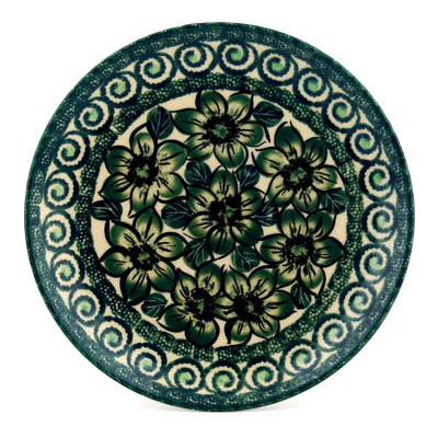 Polish Pottery Plate 7&quot; Gratuitous Greens UNIKAT