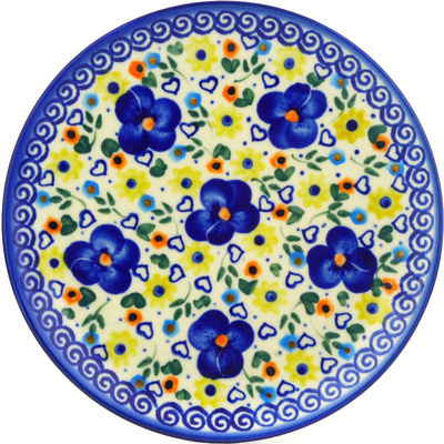 Polish Pottery Plate 7&quot; Patches Of Love UNIKAT