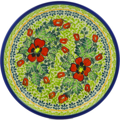 Polish Pottery Plate 7&quot; Polish Poppy UNIKAT