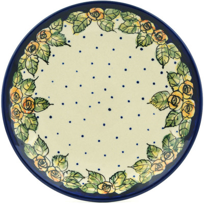 Polish Pottery Plate 7&quot; Red Cabbage Roses