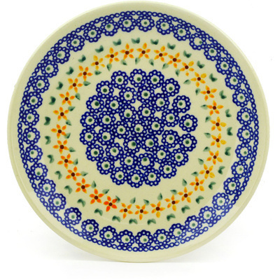 Polish Pottery Plate 7&quot; Starflower Peacock