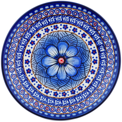Polish Pottery Plate 8&quot; Blue Heaven UNIKAT