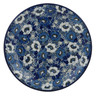 Polish Pottery Plate 8&quot; Bluebottles UNIKAT