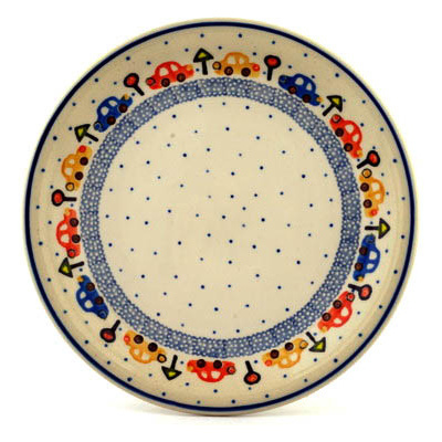 Polish Pottery Plate 8&quot; Children&#039;s Family Road T