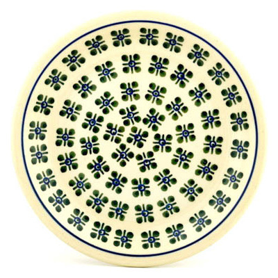 Polish Pottery Plate 8&quot; Four Square Dots