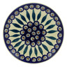 Polish Pottery Plate 8&quot; Peacock