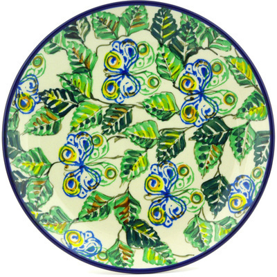 Polish Pottery Plate 9&quot; Butterleaf UNIKAT