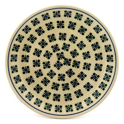 Polish Pottery Plate 9&quot; Four Square Dots
