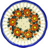 Polish Pottery Plate with Holes 9&quot; Autumn Pansies UNIKAT