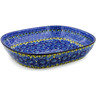 Polish Pottery Platter 12&quot; Deep Blue UNIKAT