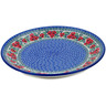 Polish Pottery Platter 12&quot; Red Pansy