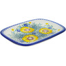 Polish Pottery Platter 13&quot; Bright Blooms