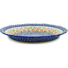 Polish Pottery Platter 13&quot; Wave Of Flowers