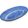 Polish Pottery Platter 15&quot; Dreams In Blue UNIKAT