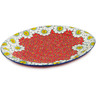 Polish Pottery Platter 17&quot; Sweet Red Petals UNIKAT