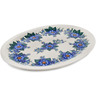 Polish Pottery Platter 22&quot; Blue Meadow