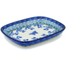Polish Pottery Platter 7&quot; Blue Butterfly