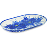 Polish Pottery Platter 9&quot; Blue Poppy Dream UNIKAT