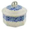 Polish Pottery Pretzel Jar 6&quot; Delicate Blue UNIKAT
