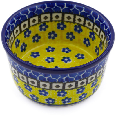 Polish Pottery Ramekin Bowl Small Sunburst Daisies