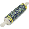 Polish Pottery Rolling Pin 13&quot; Peacock Bumble Bee