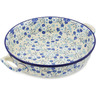 Polish Pottery Round Baker with Handles 10-inch Medium Bright Day
