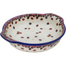 Polish Pottery Round Baker with Handles 7&quot; Coffee Bean