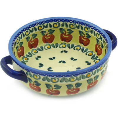 Polish Pottery Round Baker with Handles 7&quot;