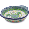 Polish Pottery Round Baker with Handles 7&quot; Hidden Pansy UNIKAT