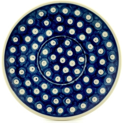 Polish Pottery Saucer 6&quot; Blue Eyes