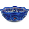 Polish Pottery Scalloped Bowl 10&quot; Blue Heaven UNIKAT
