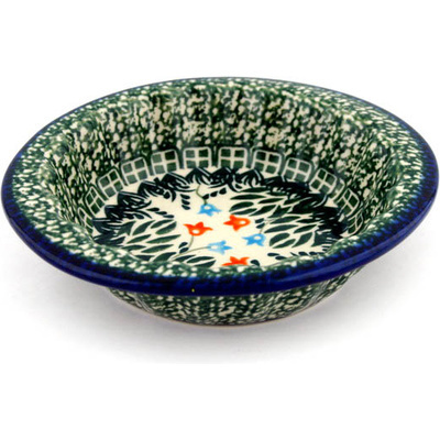Polish Pottery Scalloped Bowl 6&quot; Dancing Tulips