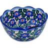 Polish Pottery Scalloped Bowl 6&quot; Poppies Meadow UNIKAT