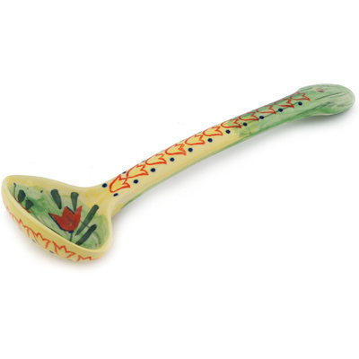 Polish Pottery Serving Spoon 11&quot; Sunny Side Up