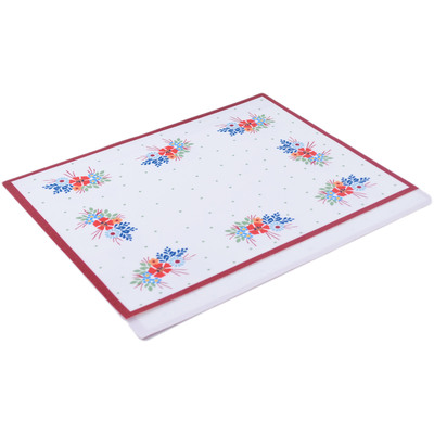 Polyester Set of 2 Placemats 16&quot; Rustic Field Flowers Red