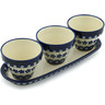 Polish Pottery Set of 3 Planters 11&quot; Flowering Peacock