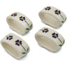 Polish Pottery Set of 4 Napkin Rings Mariposa Lily