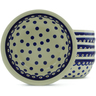 Polish Pottery Set of 6 Bowls 7&quot; Peacock Dots