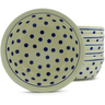 Polish Pottery Set of 6 Bowls 7&quot; Polka Dot