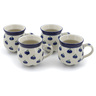 Polish Pottery Set of Four 12 oz Bubble Mugs Wild Blueberry