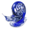 Glass Snail Figurine 5&quot; Blue