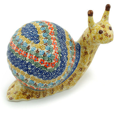 Polish Pottery Snail Figurine 8&quot;
