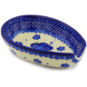 Polish Pottery Spoon Rest 5&quot; Bleu-belle Fleur