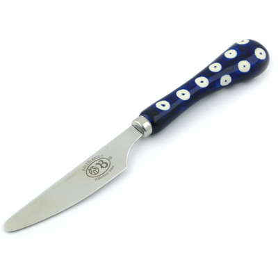 Polish Pottery Stainless Steel Knife 8&quot; Blue Eyes